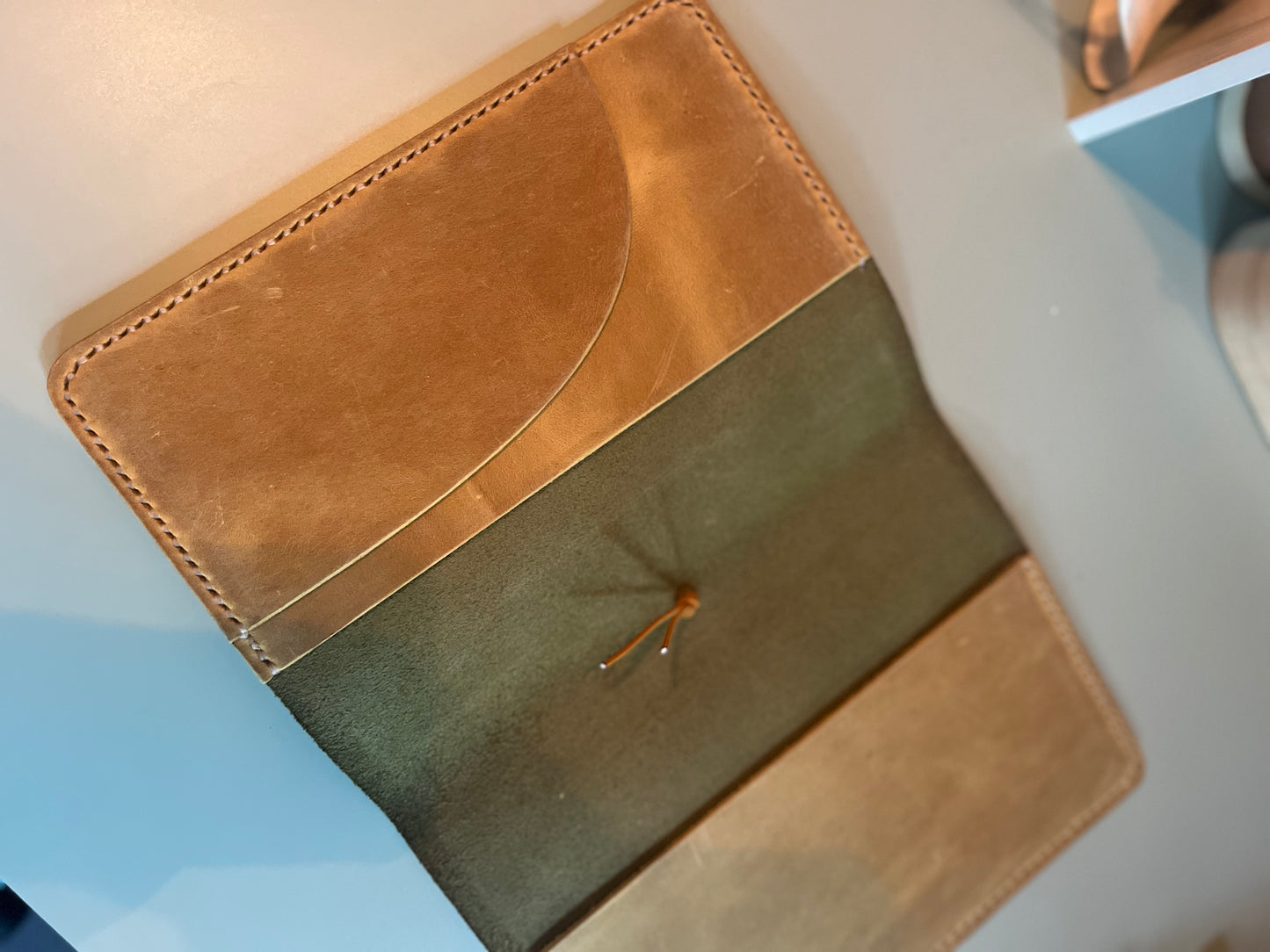 A5 size in Green Forest leather
