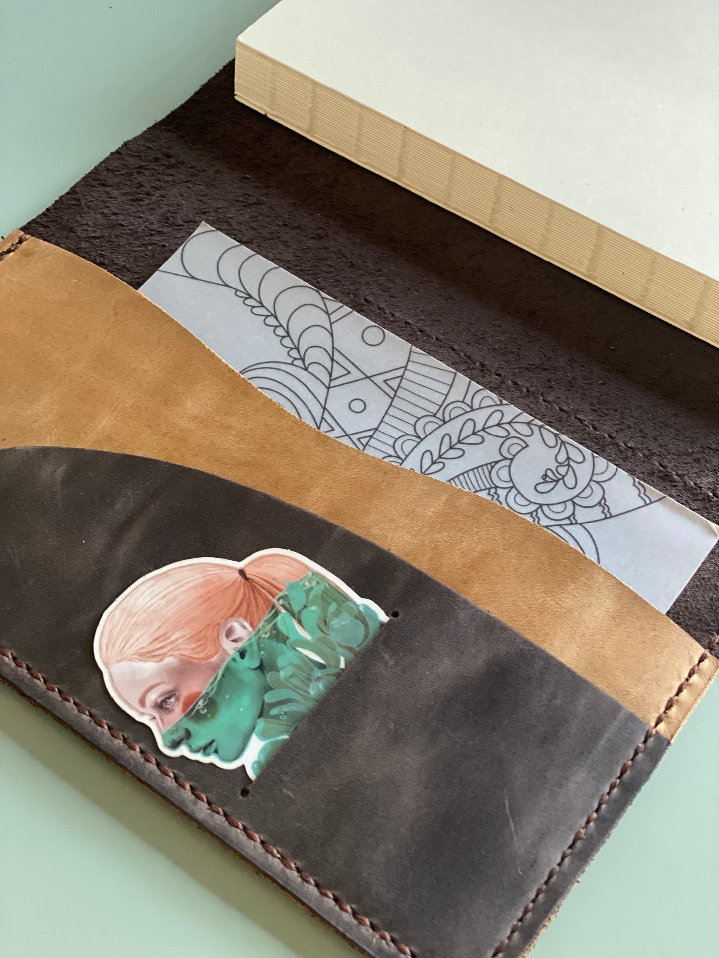 A5 size in Coal leather