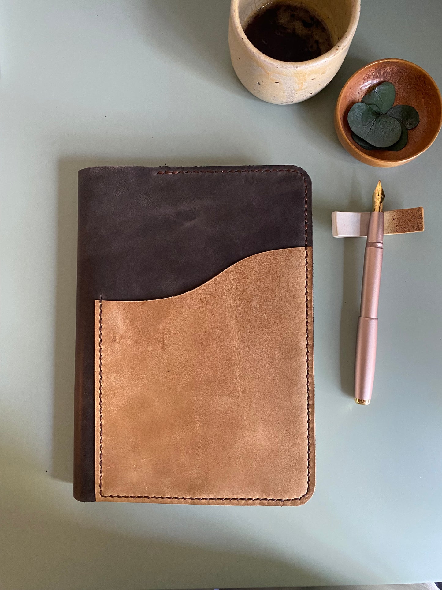 A5 size in Coal leather