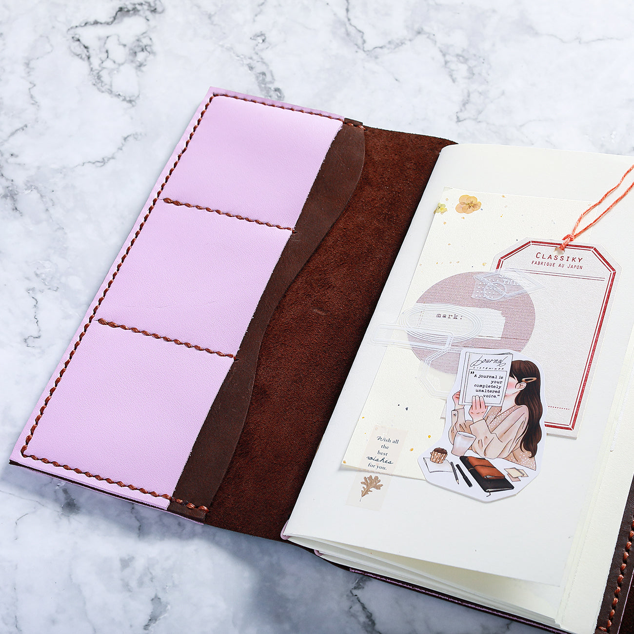 Funda de piel TN tamaño normal Trifold "Clio"