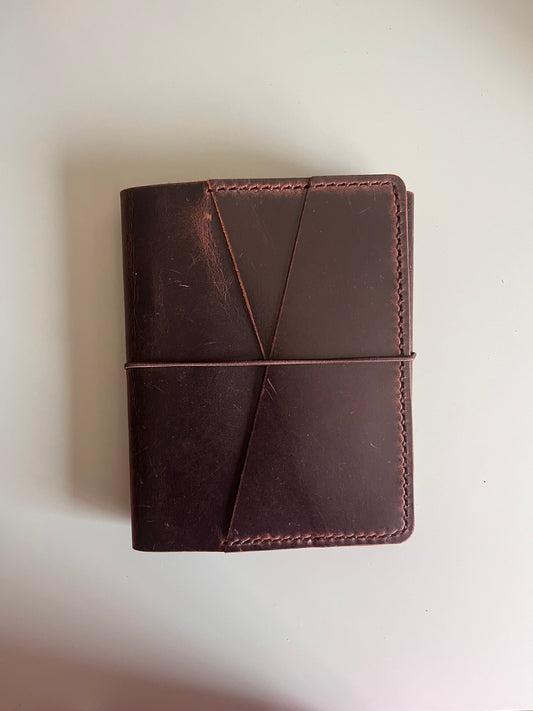 A6 "Areti" trifold cover REVERSE in Espresso