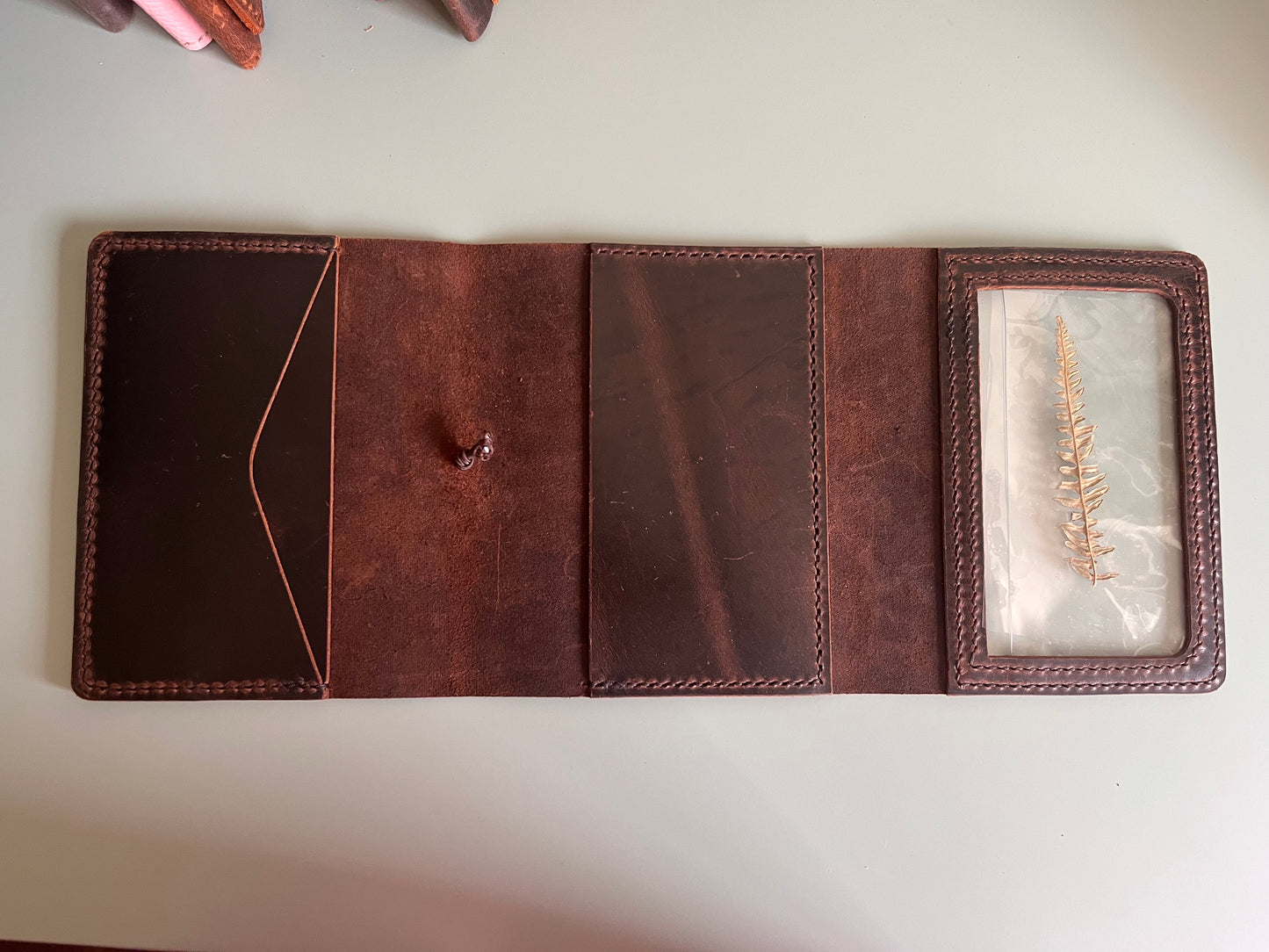 A6 "Areti" trifold cover REVERSE in Espresso