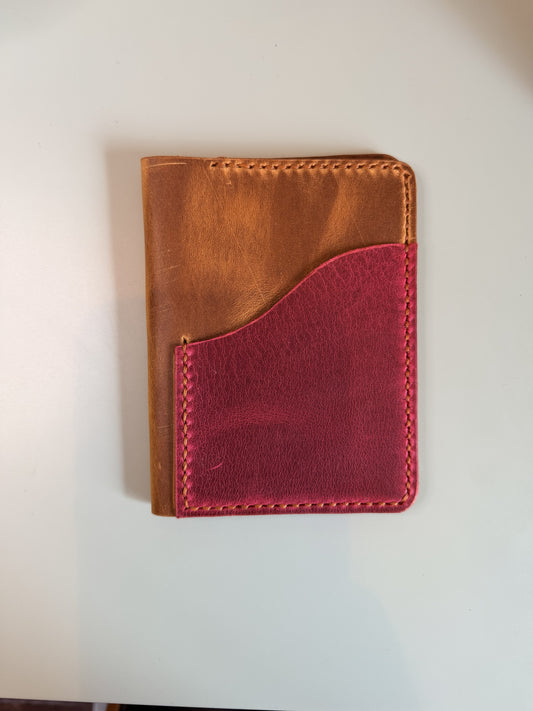 Ready to ship passport leather cover in Dark Amber leather