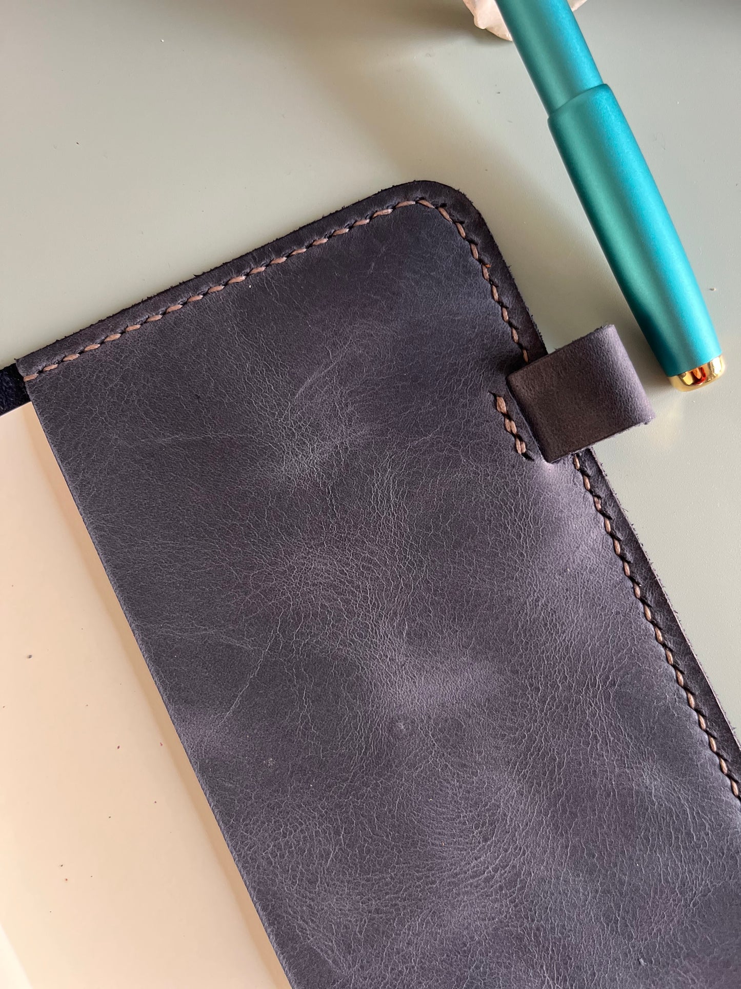 A5 size in midnight leather