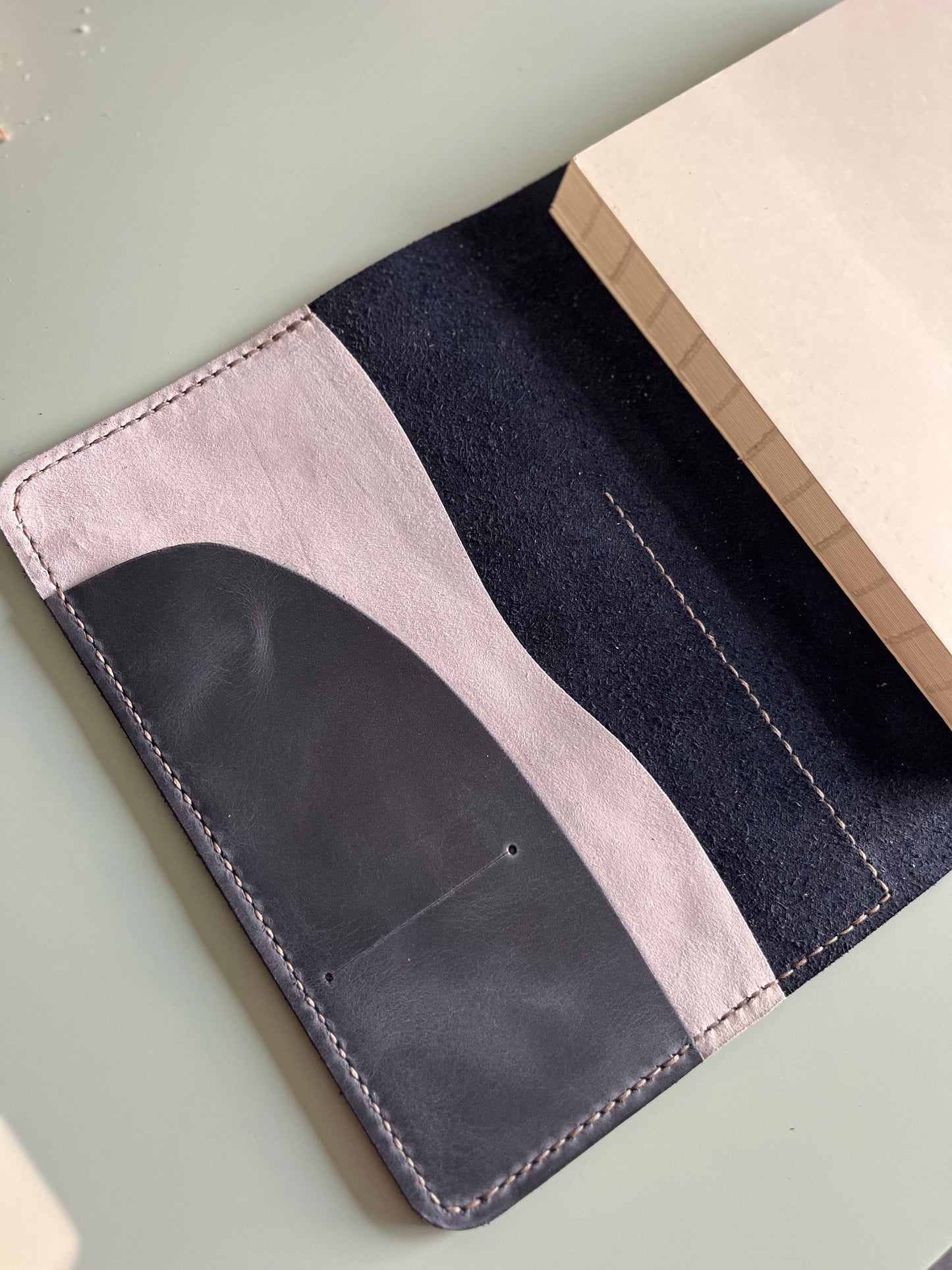 A5 size in midnight leather