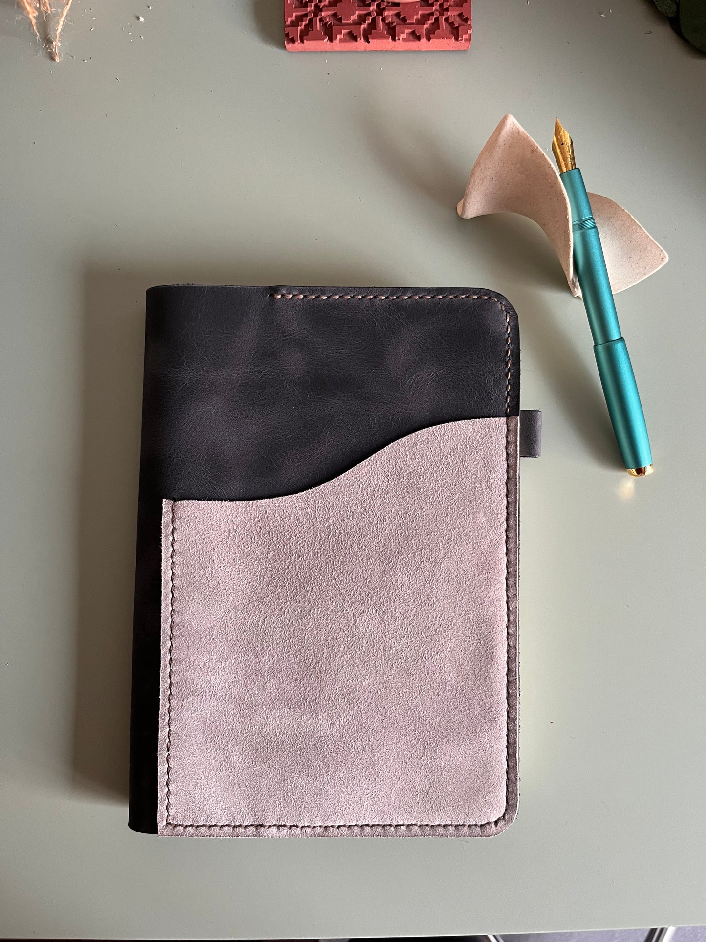 A5 size in midnight leather
