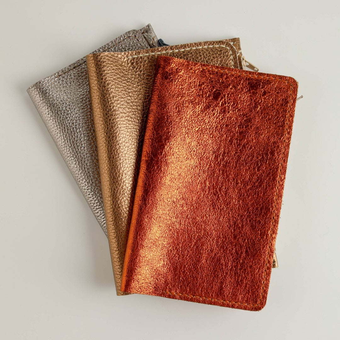 Ready to ship handmade leather insert wallets for planner and notebook covers