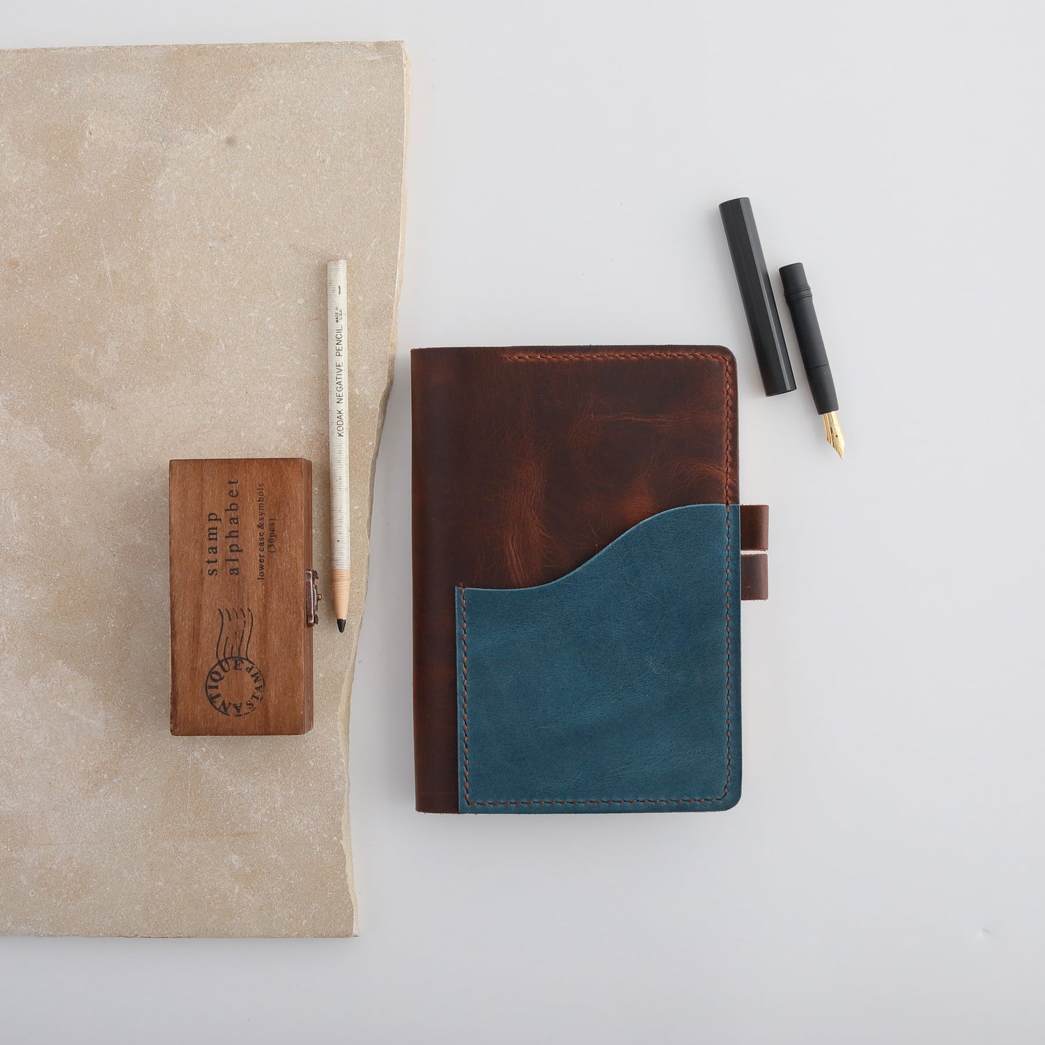 Ready to ship handmade leather covers in B6 size