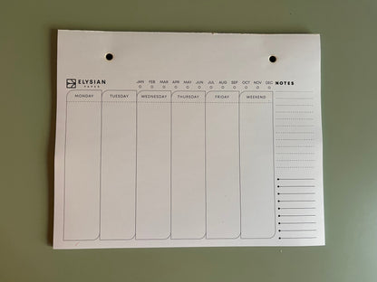 Refillable Weekly notepad
