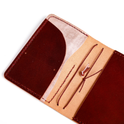 Ready to Ship Pocket Leather Cover in Hibiscus Tea Leather