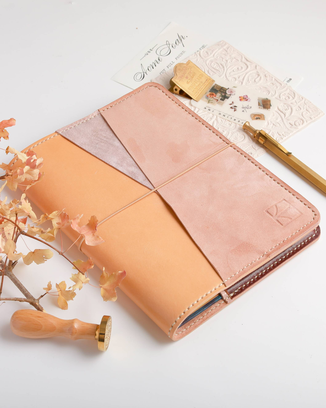 Ready to Ship A5 Leather Cover | Undyed leather