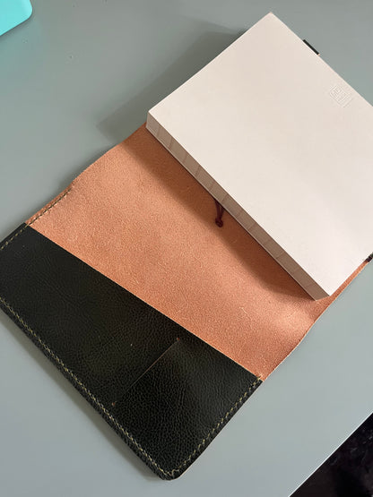 A5 size in Verde leather