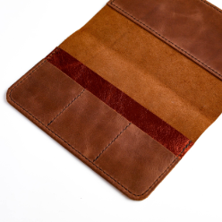 A5 size leather insert wallet with card slots