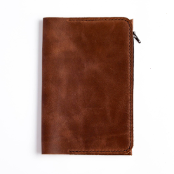 A5 size leather insert wallet closed