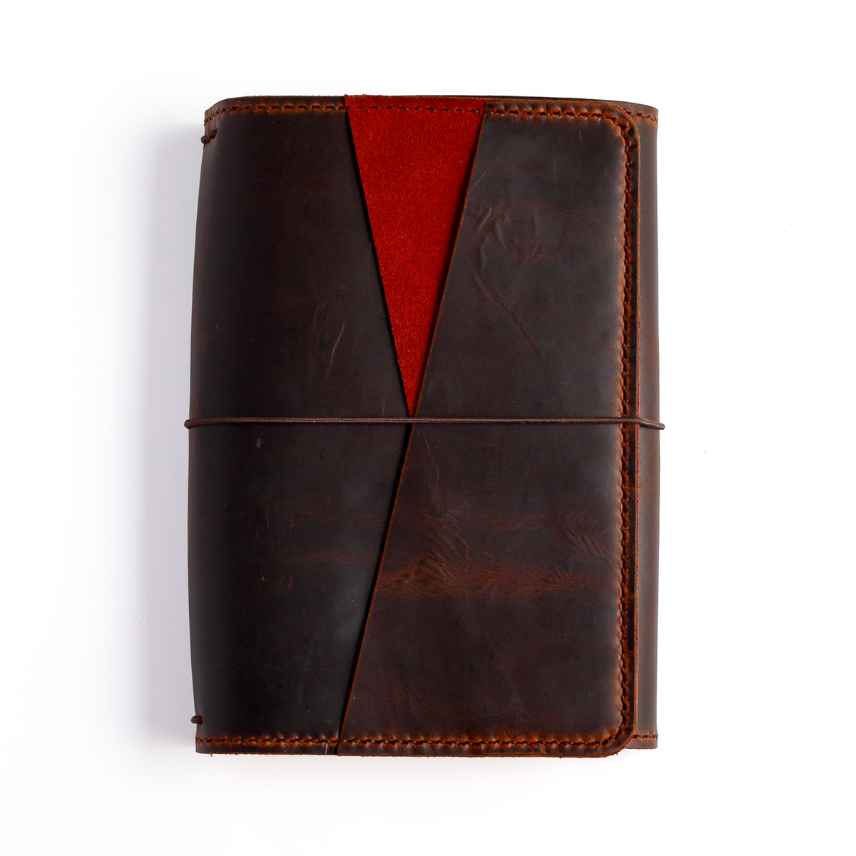 Ready to ship A5 trifold leather cover in Espresso leather