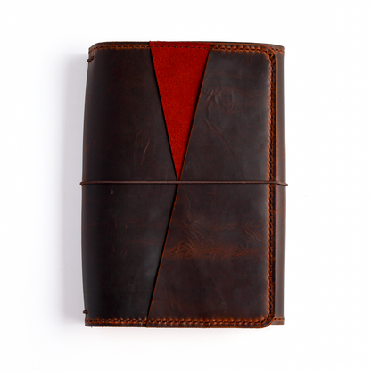 Ready to ship A5 trifold leather cover in Espresso leather