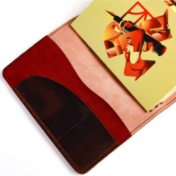 Interior insert pockets of A5 Trifold leather cover