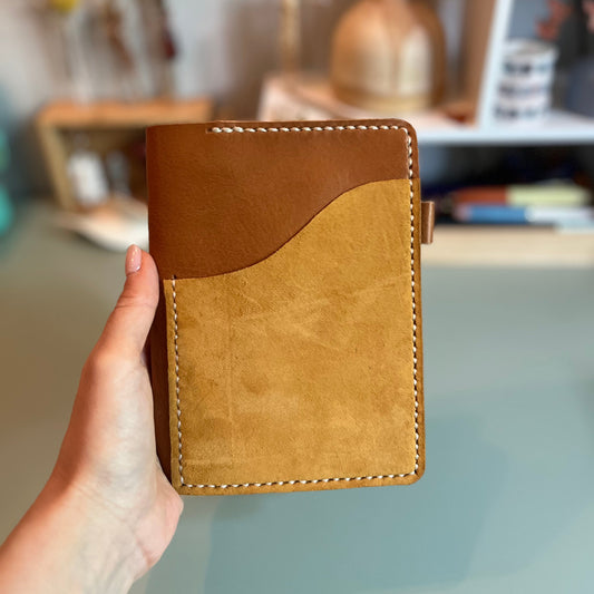 A6 leather planner cover in Antico leather