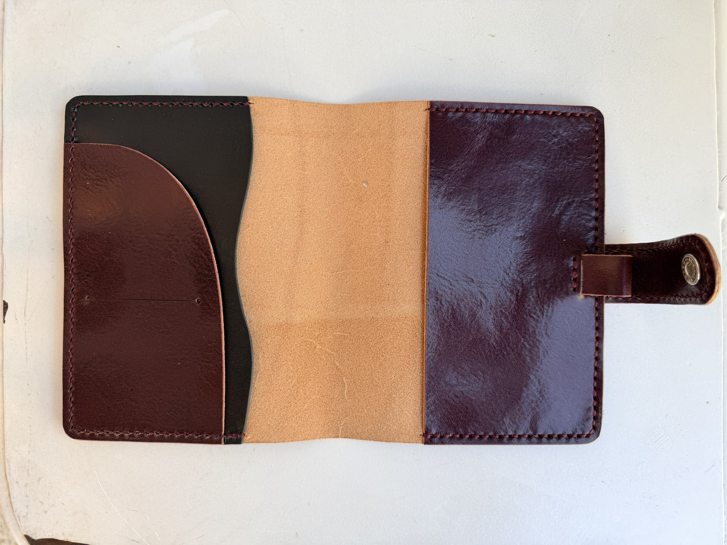 A6 leather cover open flat