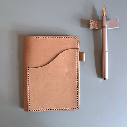 Ready to ship A6 Aris leather cover in Undyed leather