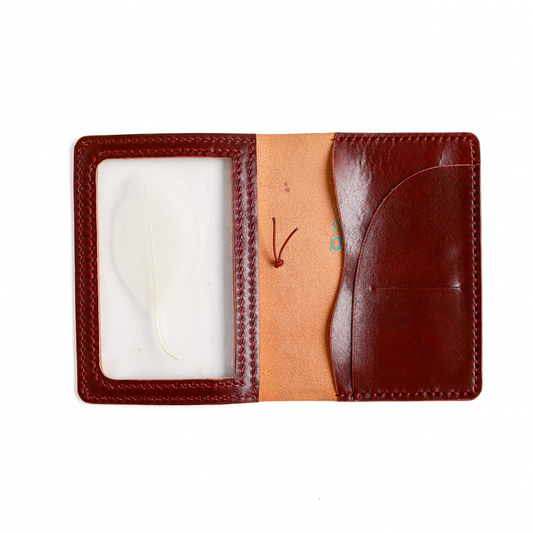 A6 size leather cover open flat