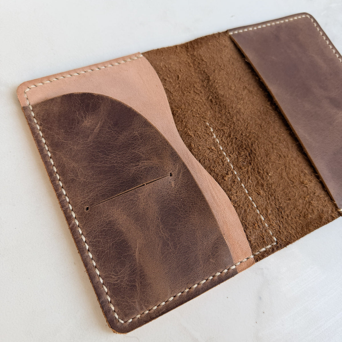 A6 size leather planner cover with insert pockets