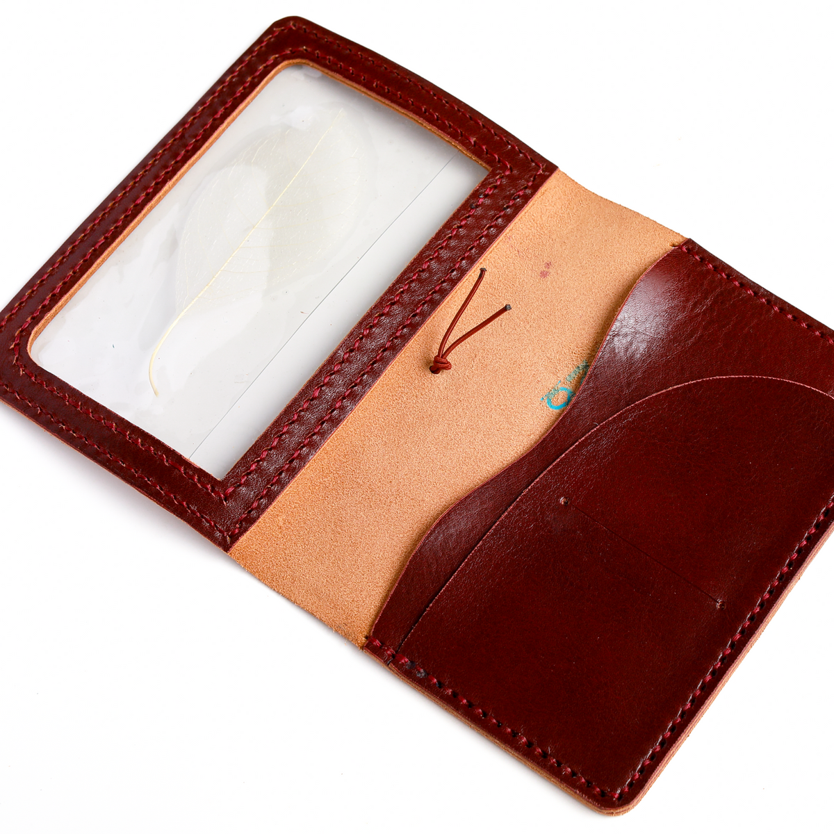 A6 size leather cover side view