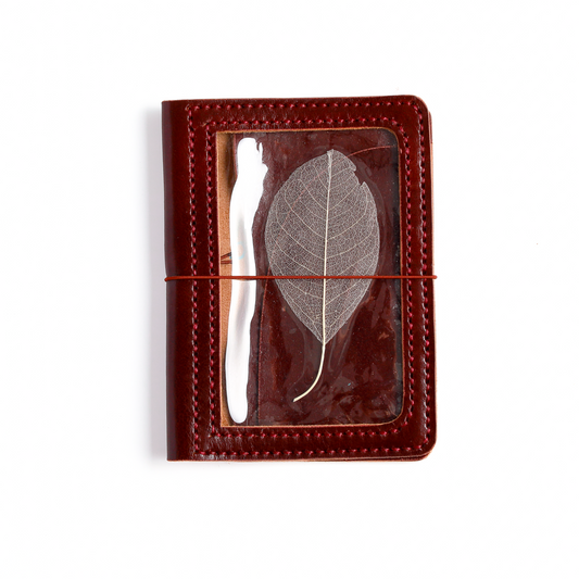 A6 size cover in Hibiscus Tea leather
