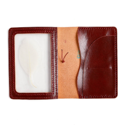 Open flat view of A6 Areti leather cover in Hibiscus
