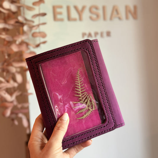 Ready to ship A6 Areti Trifold leather cover in Marsala