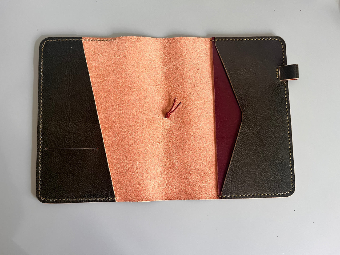 A5 size in Verde leather