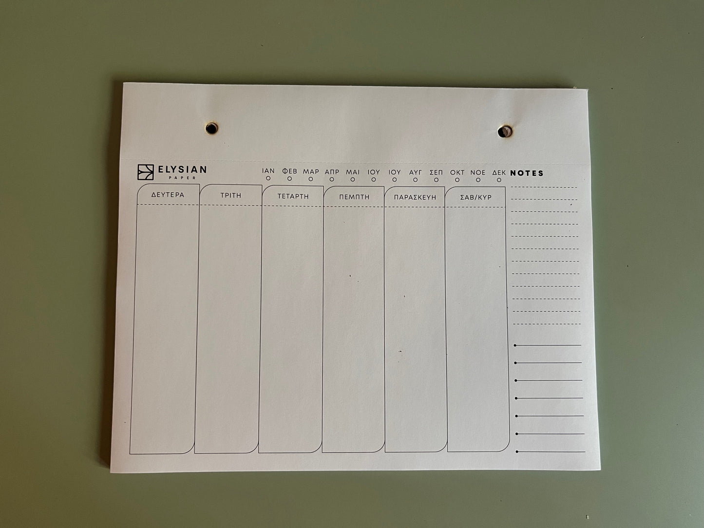 Refillable Weekly notepad