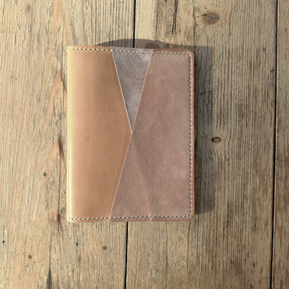B6 leather planner cover closed view in undyed leather