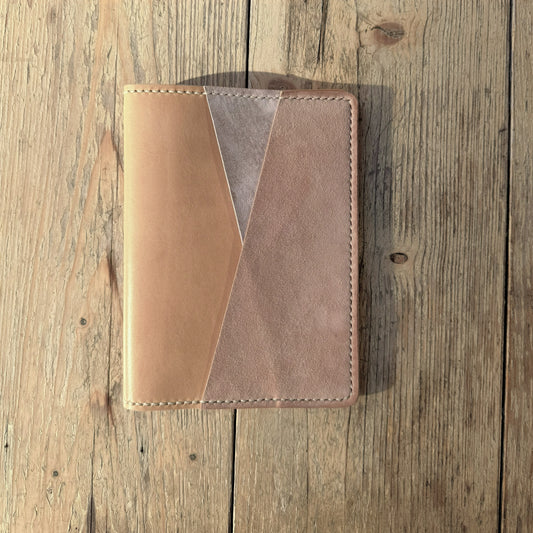 B6 leather planner cover closed view in undyed leather