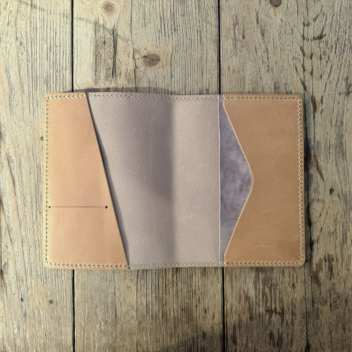 B6 leather planner cover open flat