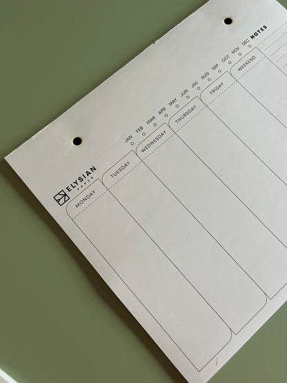Refillable Weekly notepad