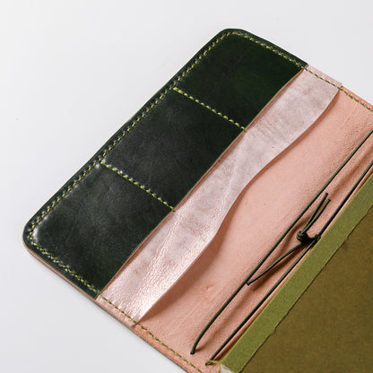 "Areti" Trifold TN Size REVERSE in verde