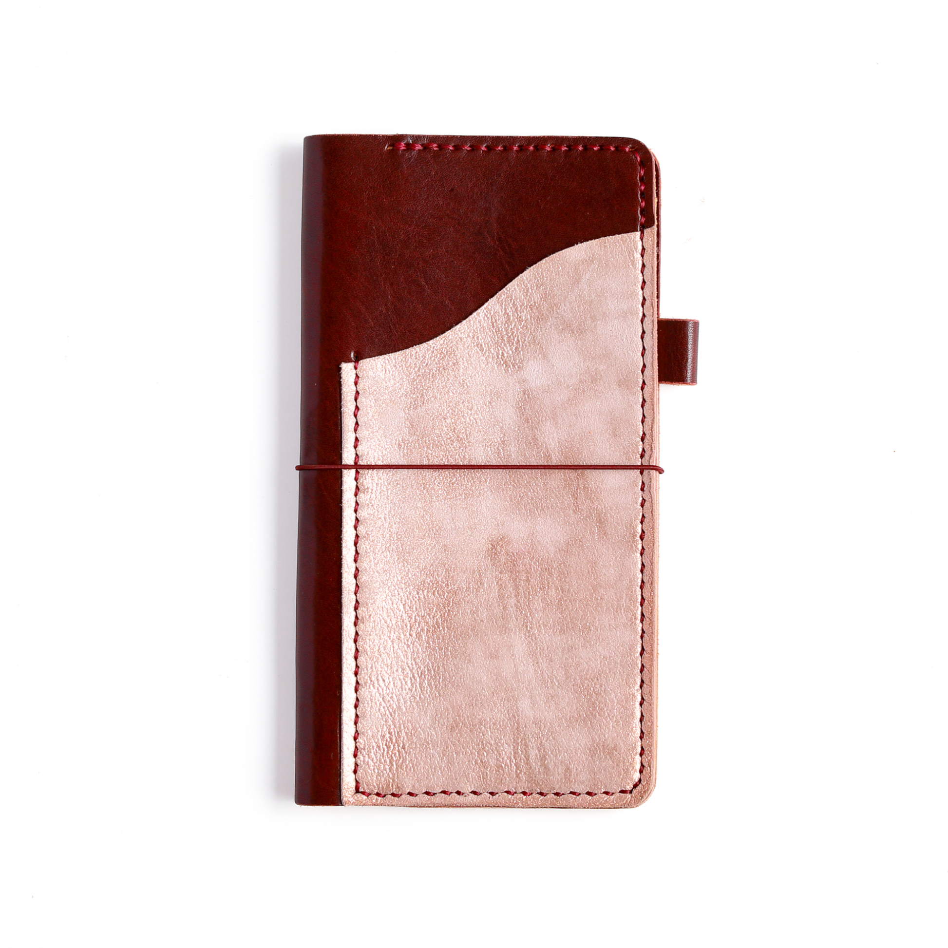 Hobonichi weeks cover in hibiscus tea leather cover 