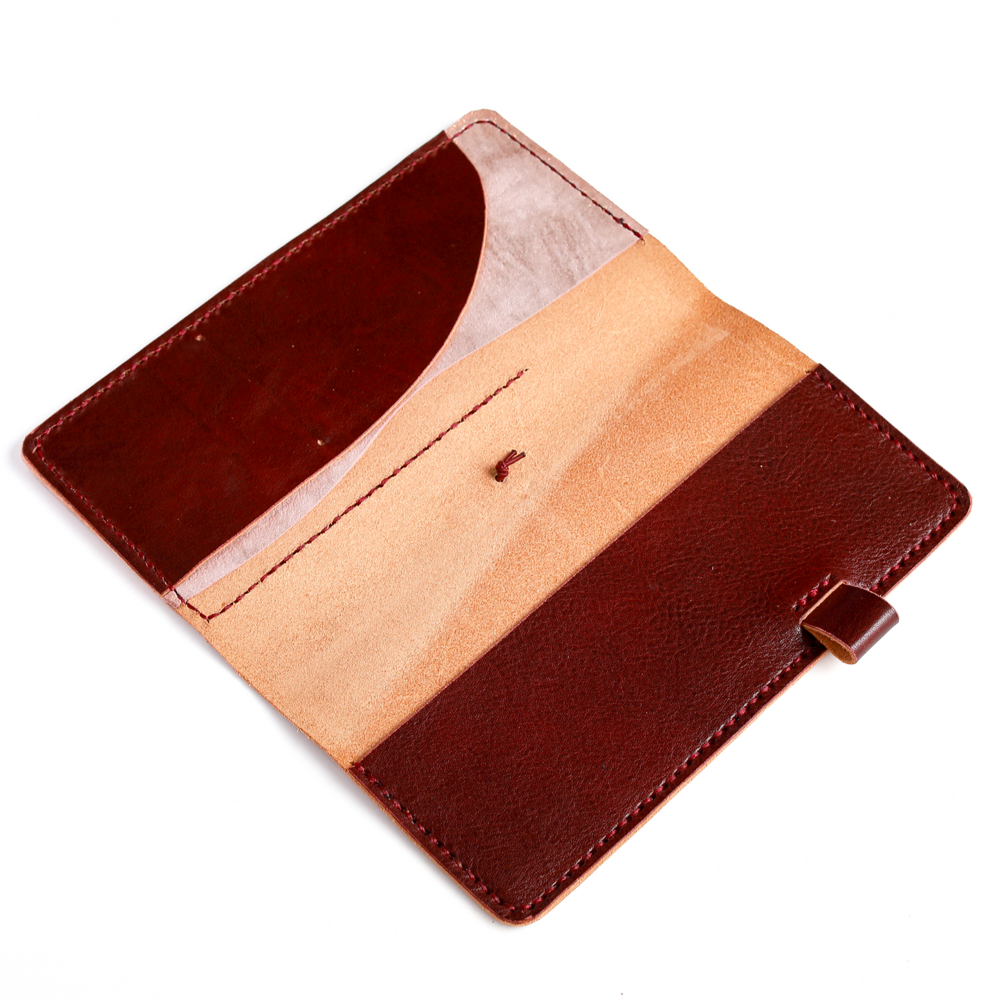 Hobonichi weeks cover in hibiscus tea leather cover with insert pockets