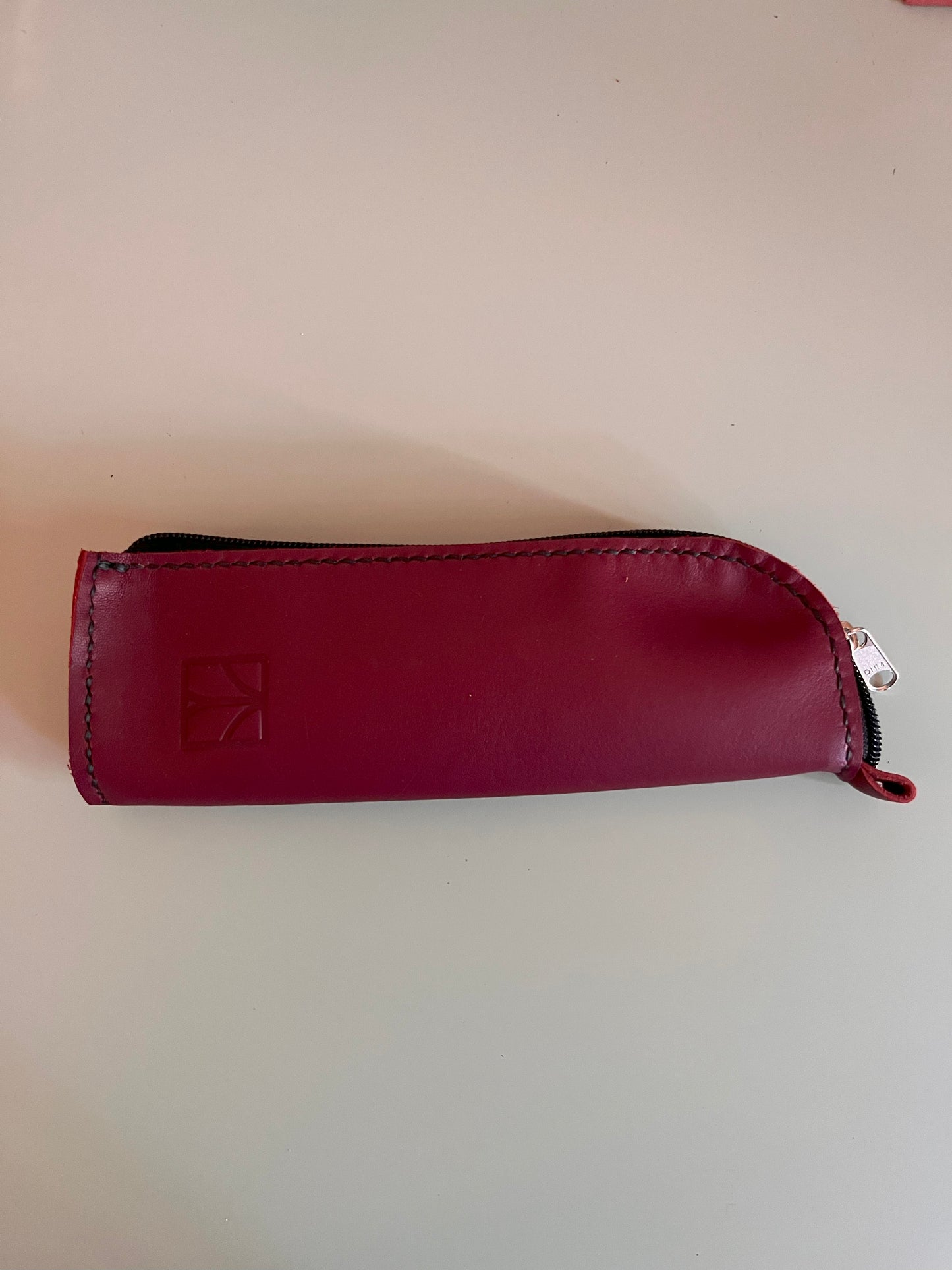 Pen case in borgogna leather