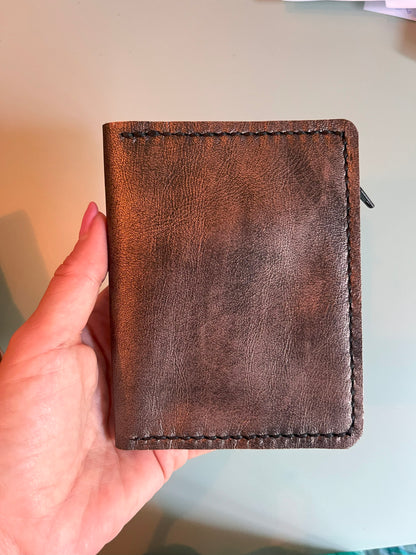 Insert Wallet Passport Size in Black nude effect leather