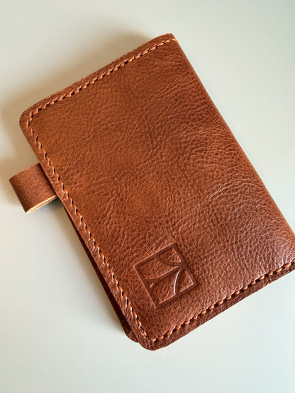Ready to ship passport leather cover in Tan leather