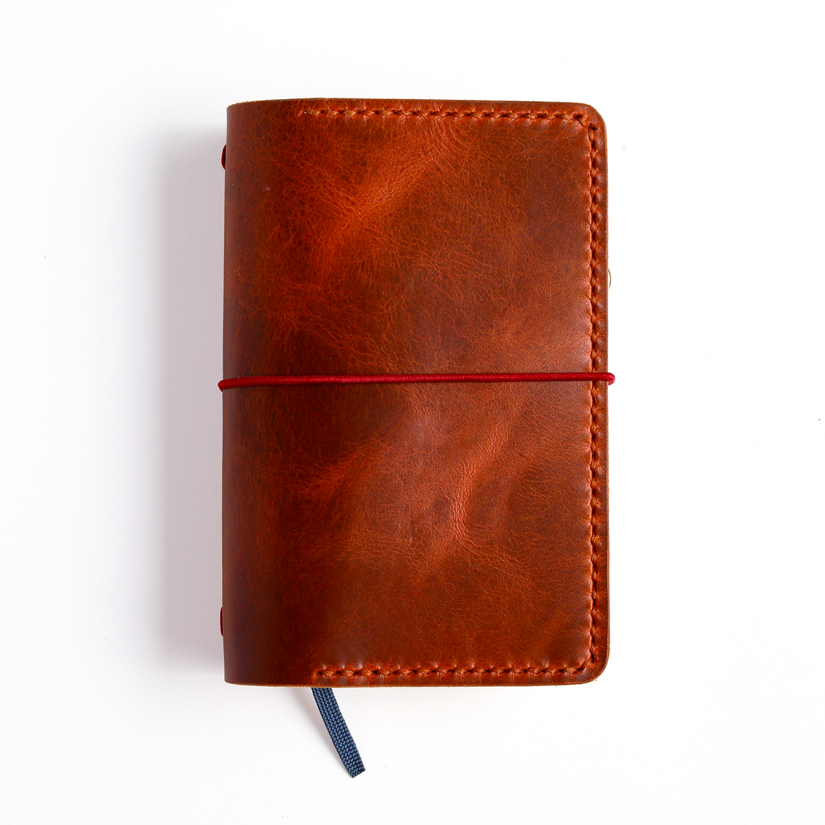Pocket size in Cognac leather