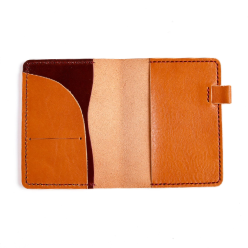 Open flat view of Pocket leather cover with interior pocket