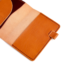 Pen loop detail on Pocket leather cover with flower design