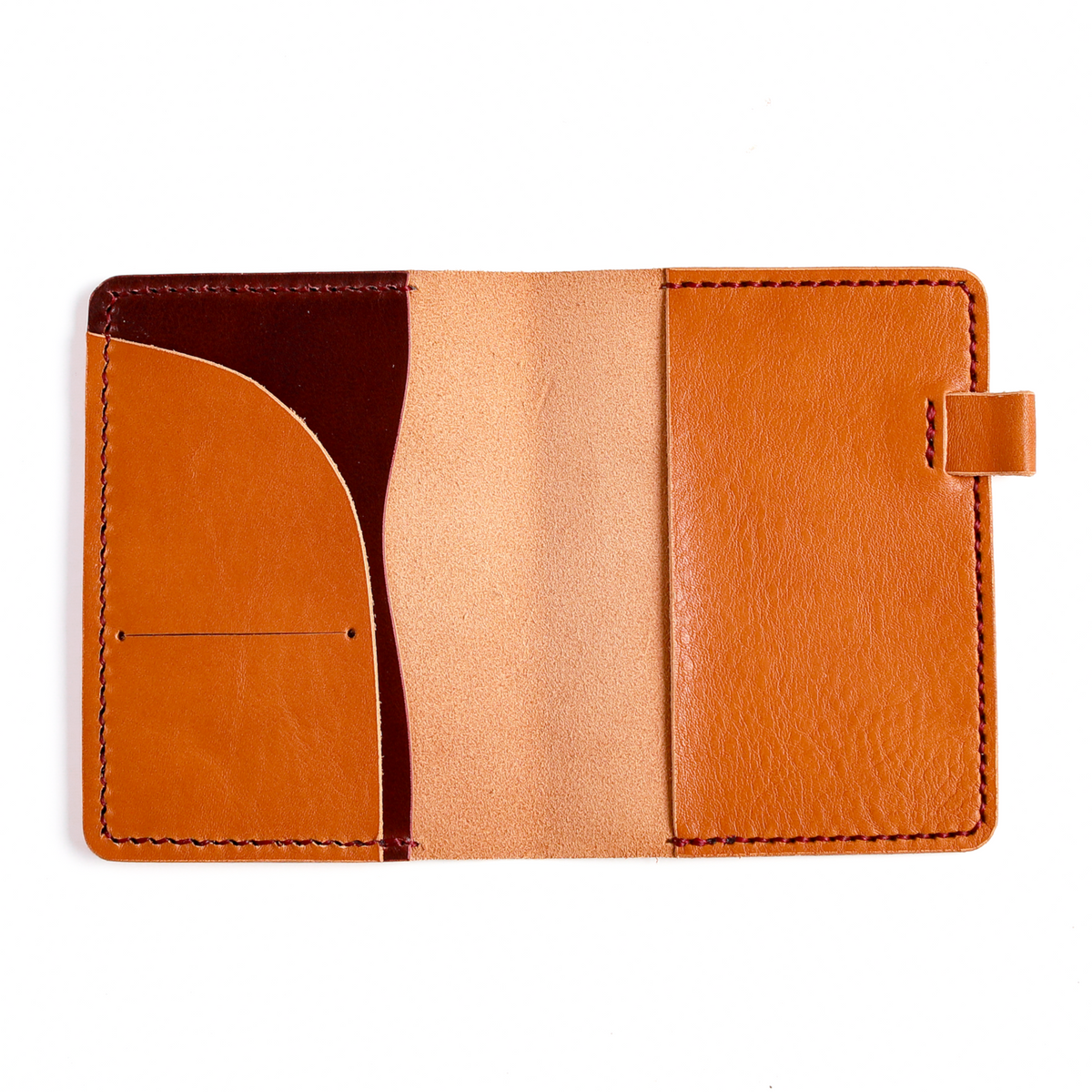 Pocket size leather cover open flat