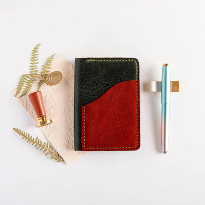 Ready to Ship Passport leather cover in Verde leather