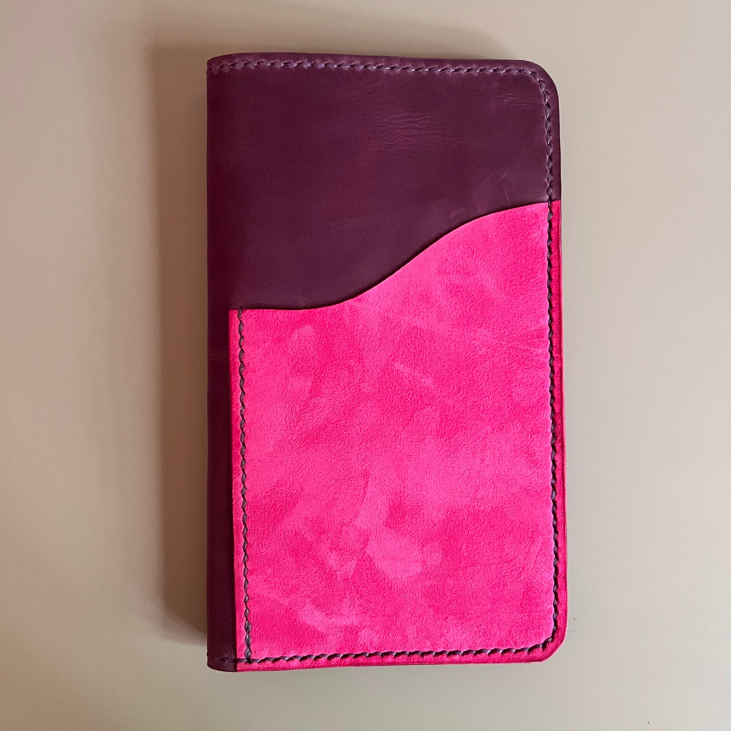 Ready to ship TN Aris leather cover in Deep Purple and Fuchsia