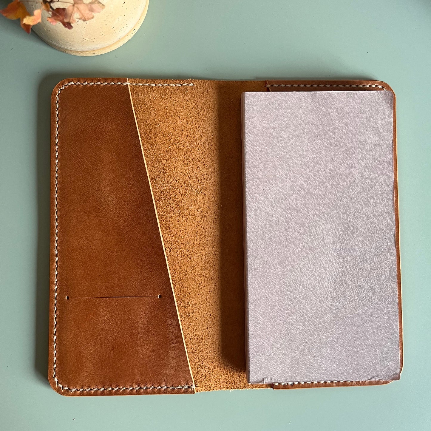 Ready to ship Traveler’s Notebook leather cover in Cuero and Cherry