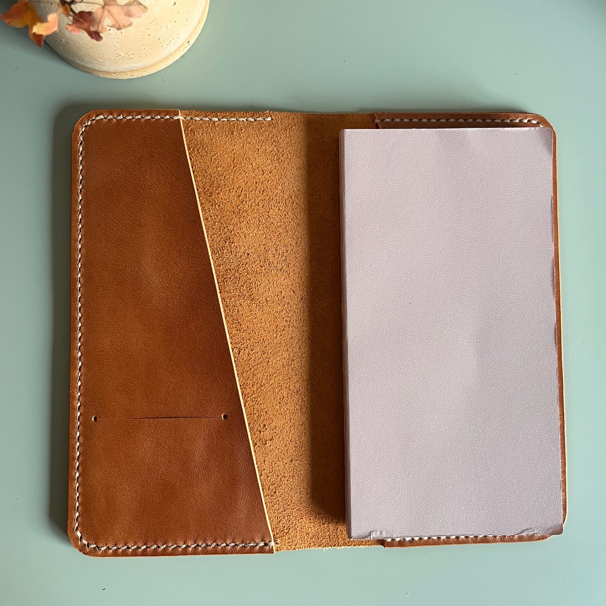 Ready to ship Traveler’s Notebook leather cover in Cuero and Cherry